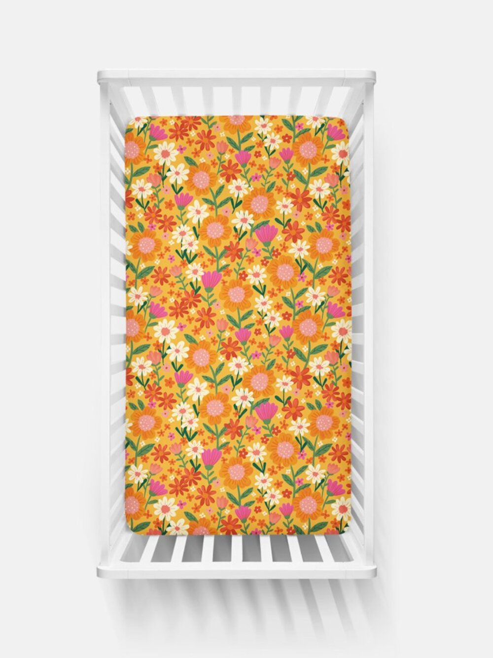 Little Sleepies Sunny Garden Fitted Crib Sheet, EUC
